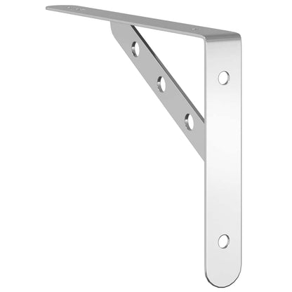vidaXL Shelf Brackets 4 pcs 23,5x2,5x15,5 cm Silver Stainless Steel