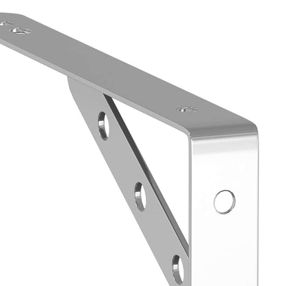 vidaXL Shelf Brackets 4 pcs 23,5x2,5x15,5 cm Silver Stainless Steel