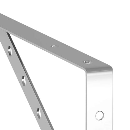 vidaXL Shelf Brackets 4 pcs 40x2.5x25 cm Silver Stainless Steel