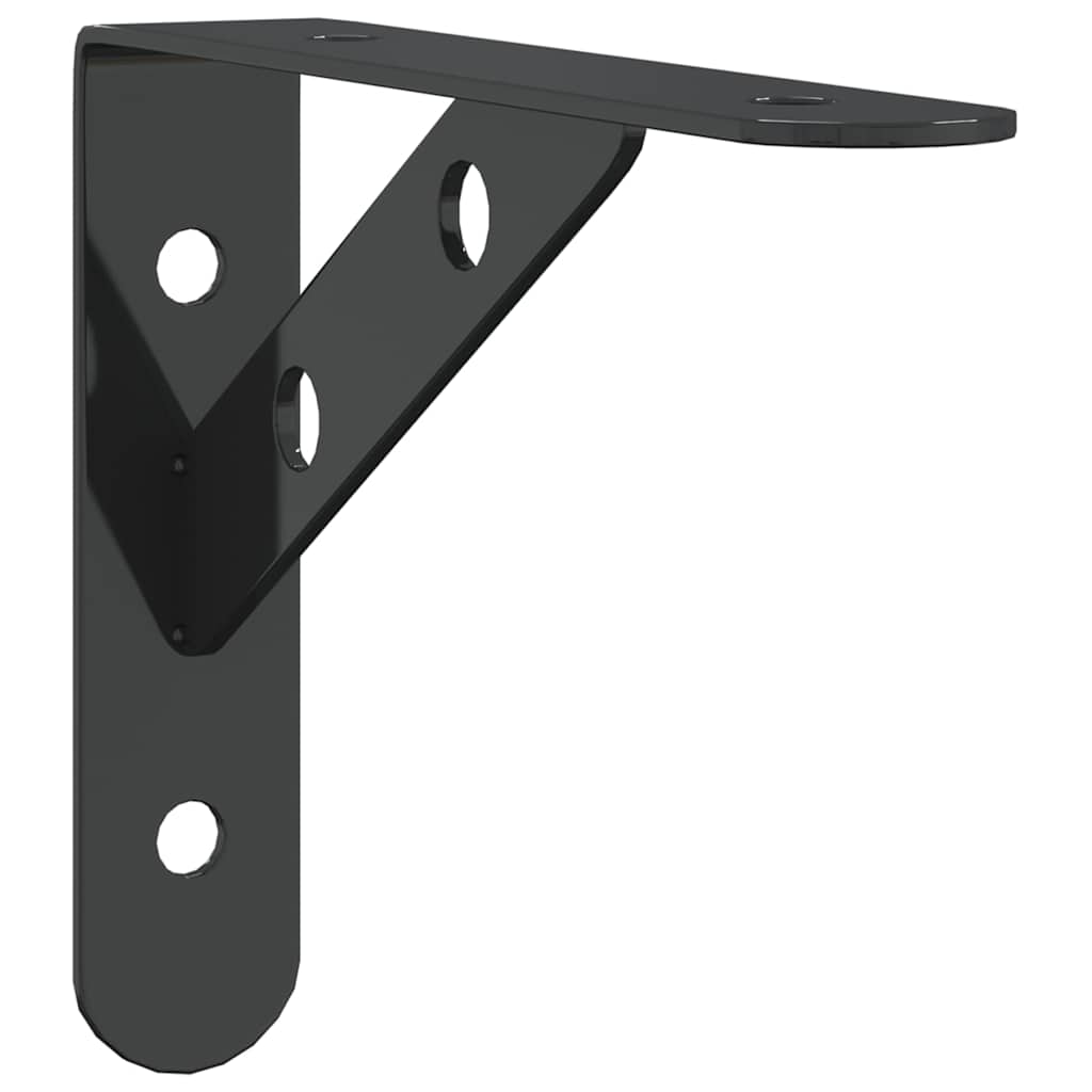 vidaXL Shelf Brackets 4 pcs 15x2.5x11.5 cm Black Stainless Steel