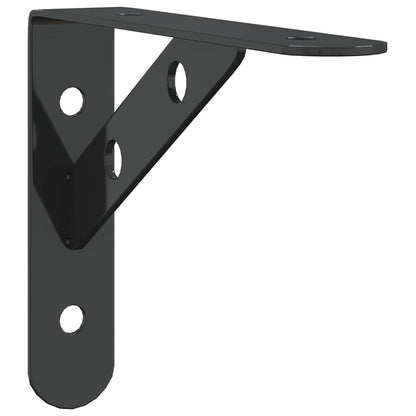 vidaXL Shelf Brackets 4 pcs 15x2.5x11.5 cm Black Stainless Steel