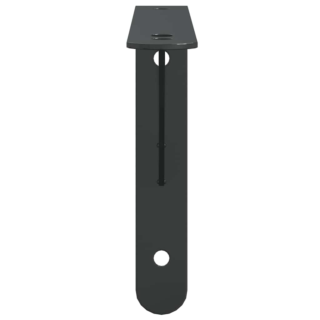 vidaXL Shelf Brackets 4 pcs 23.5x2.5x15.5 cm Black Stainless Steel