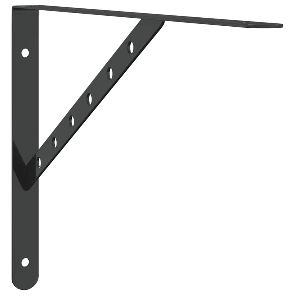 vidaXL Shelf Brackets 4 pcs 40x2,5x25 cm Black Stainless Steel