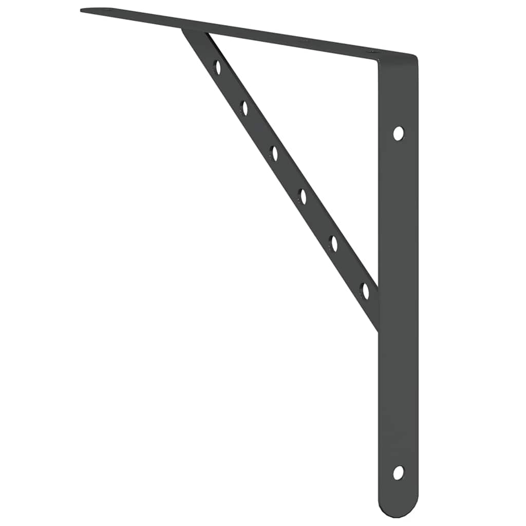 vidaXL Shelf Brackets 4 pcs 40x2,5x25 cm Black Stainless Steel