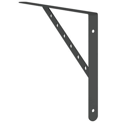 vidaXL Shelf Brackets 4 pcs 40x2,5x25 cm Black Stainless Steel