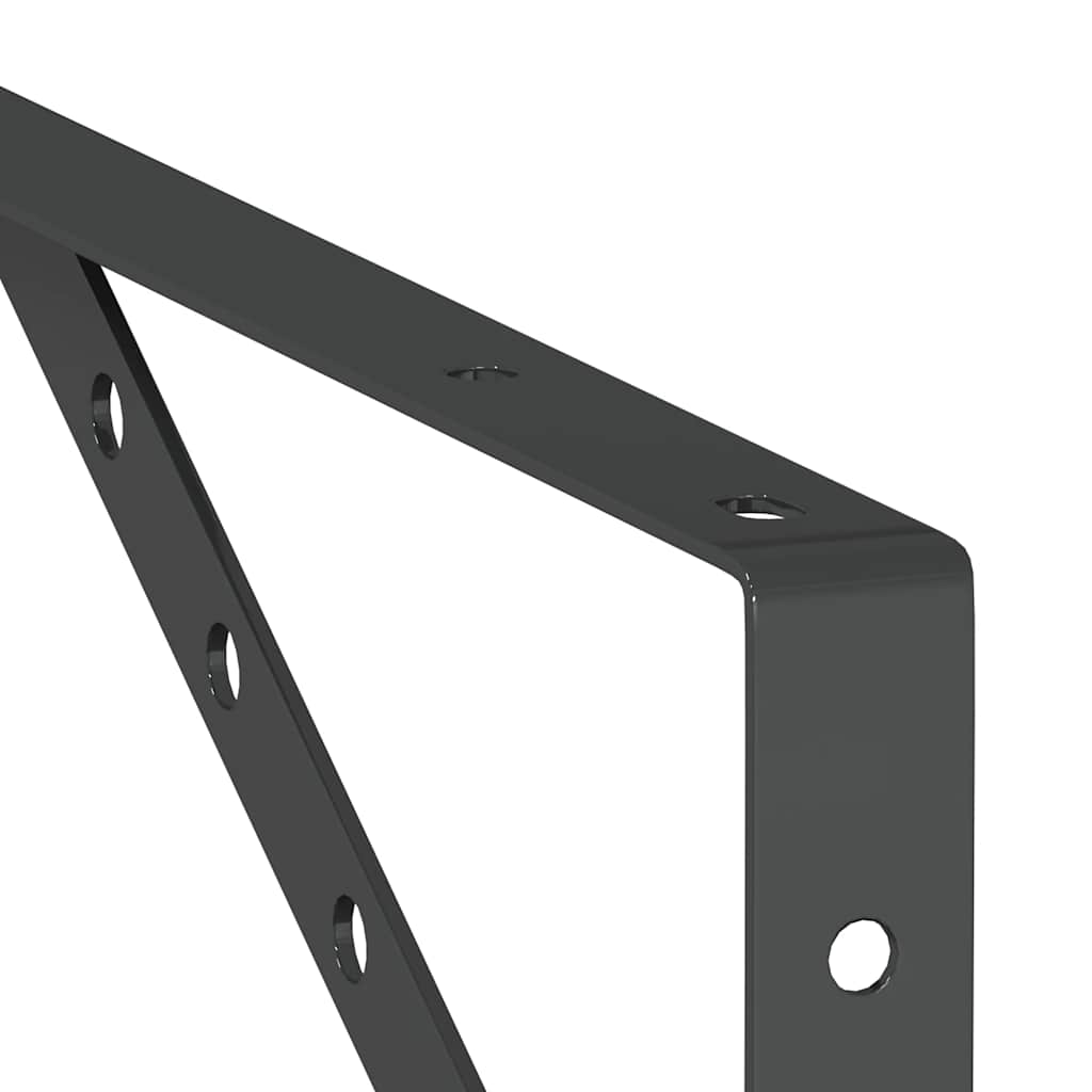 vidaXL Shelf Brackets 4 pcs 40x2,5x25 cm Black Stainless Steel