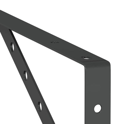vidaXL Shelf Brackets 4 pcs 40x2,5x25 cm Black Stainless Steel