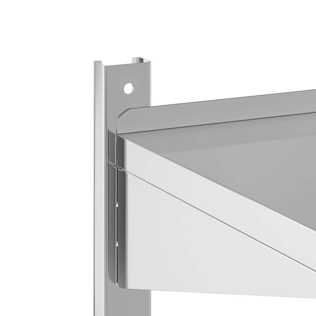 vidaXL 2-Tier Wall Shelf 50x40x48 cm Silver Stainless Steel