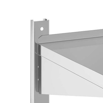 vidaXL 2-Tier Wall Shelf 50x40x48 cm Silver Stainless Steel