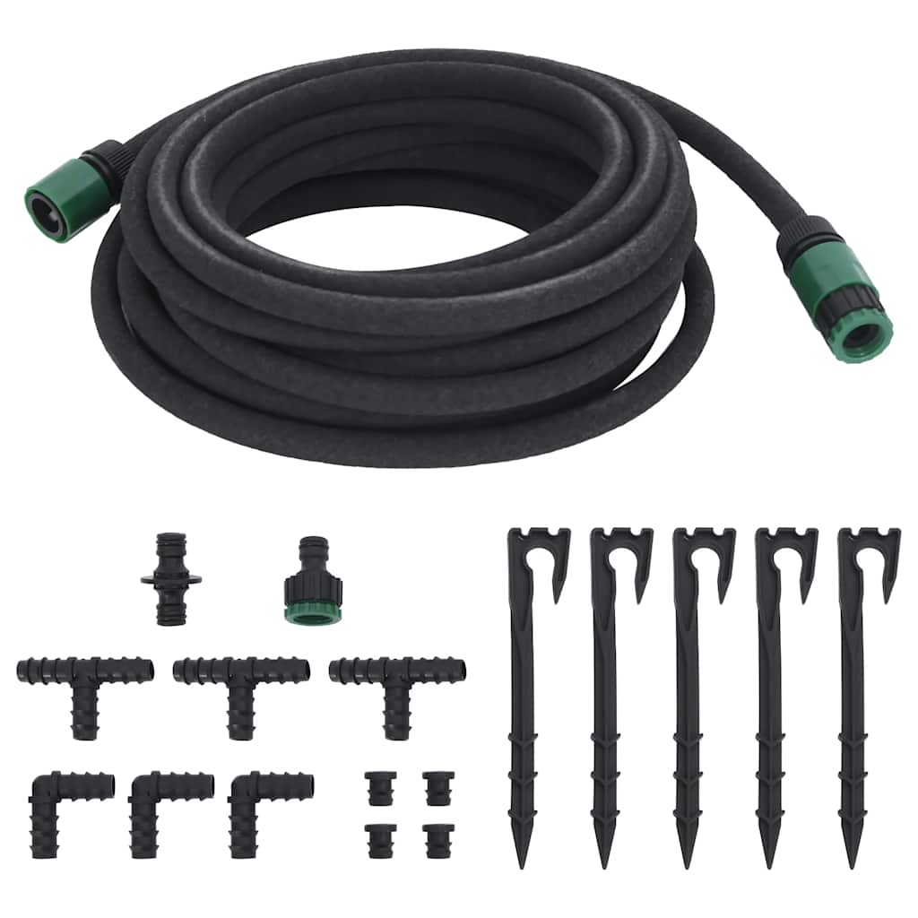 vidaXL Garden Soaker Hose Black 0,6" 10 m Rubber