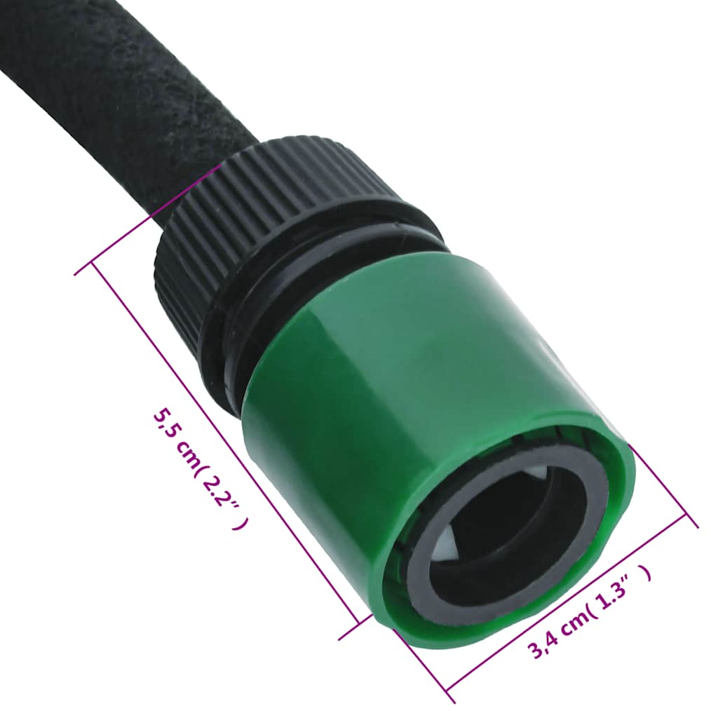 vidaXL Garden Soaker Hose Black 0,6" 10 m Rubber