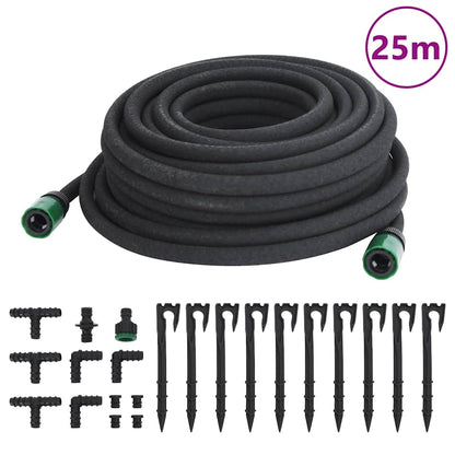 vidaXL Garden Soaker Hose Black 0,6" 25 m Rubber