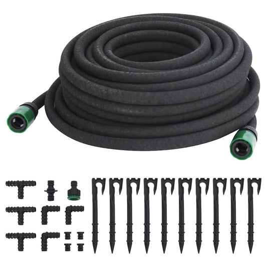 vidaXL Garden Soaker Hose Black 0,6" 25 m Rubber