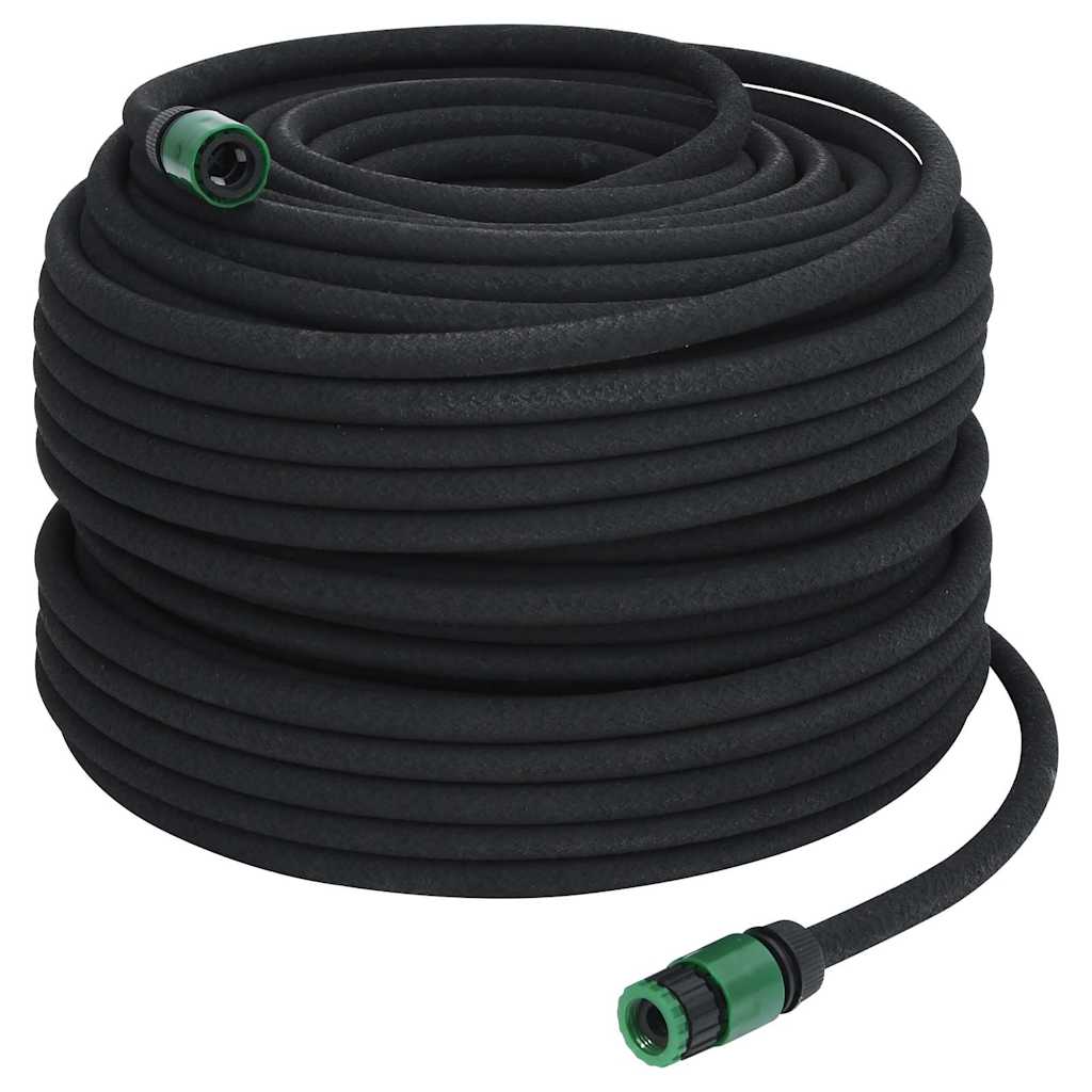 vidaXL Garden Soaker Hose Black 0,6" 100 m Rubber
