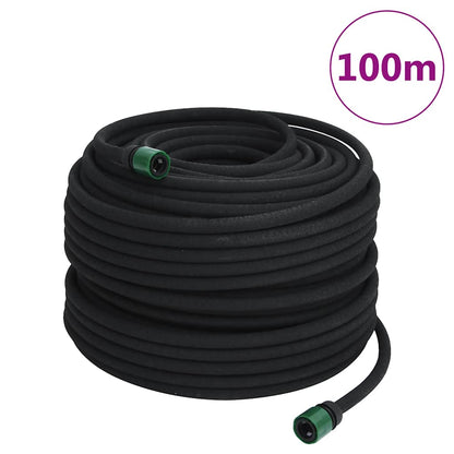 vidaXL Garden Soaker Hose Black 0,6" 100 m Rubber