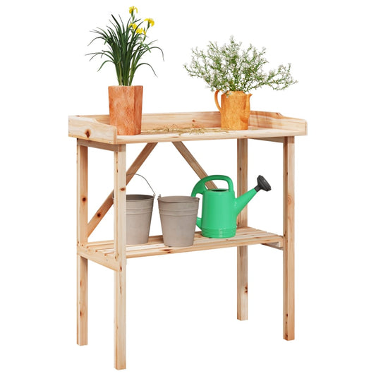 vidaXL Plant Table with Shelf 78x38x82,5 cm Solid Wood Fir
