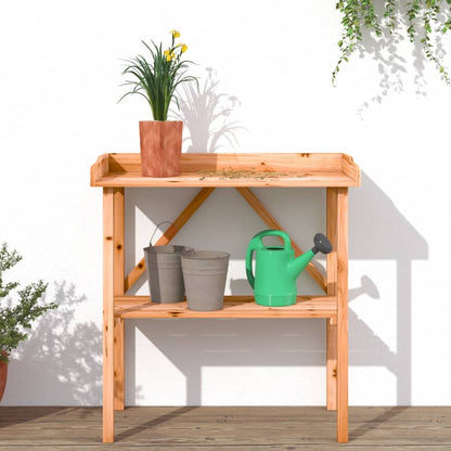 vidaXL Plant Table with Shelf Brown 78x38x82,5 cm Solid Wood Fir