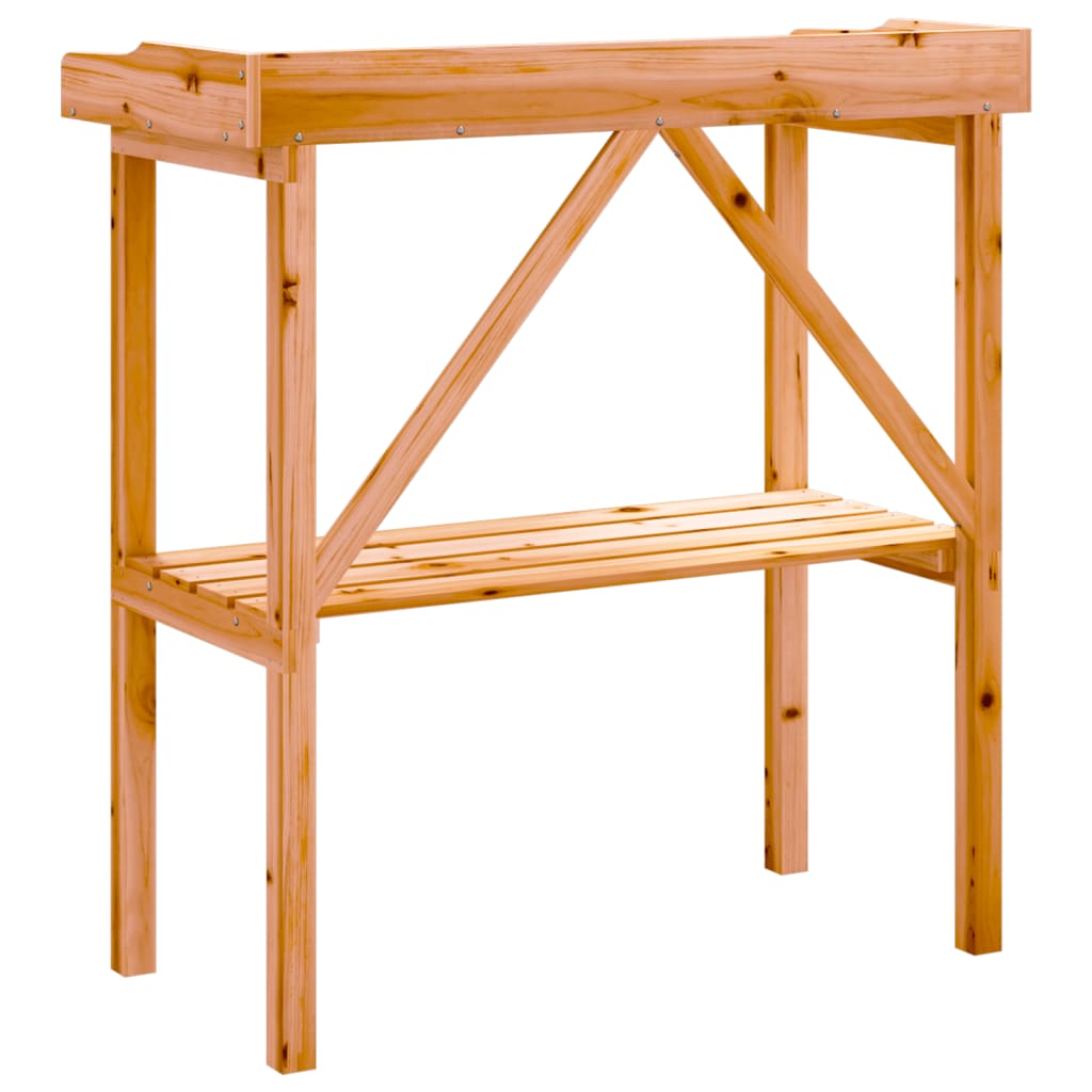 vidaXL Plant Table with Shelf Brown 78x38x82,5 cm Solid Wood Fir