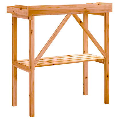 vidaXL Plant Table with Shelf Brown 78x38x82,5 cm Solid Wood Fir