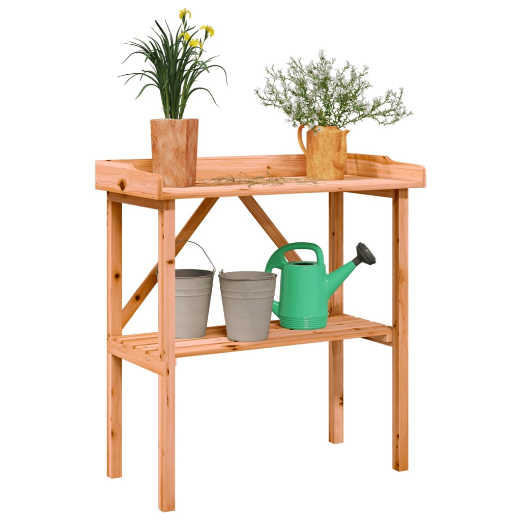 vidaXL Plant Table with Shelf Brown 78x38x82,5 cm Solid Wood Fir