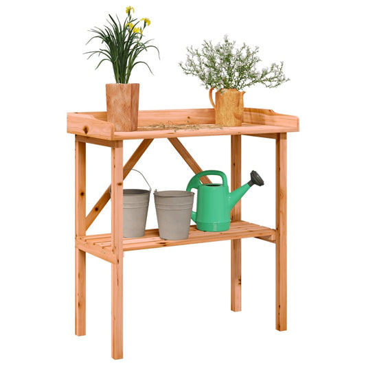 vidaXL Plant Table with Shelf Brown 78x38x82,5 cm Solid Wood Fir