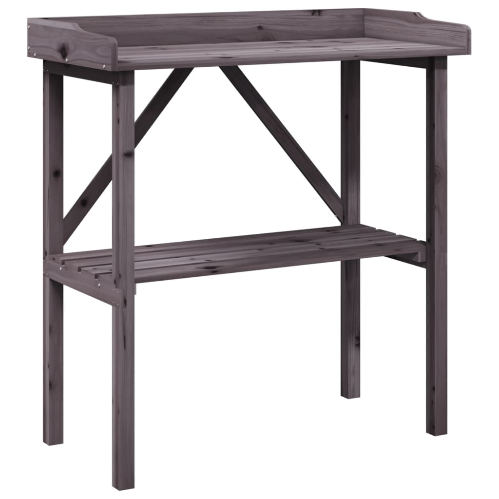 vidaXL Plant Table with Shelf Grey 78x38x82,5 cm Solid Wood Fir