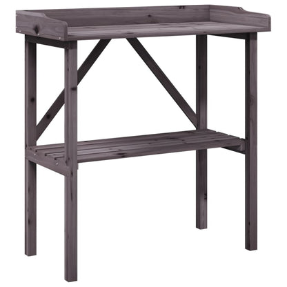 vidaXL Plant Table with Shelf Grey 78x38x82,5 cm Solid Wood Fir