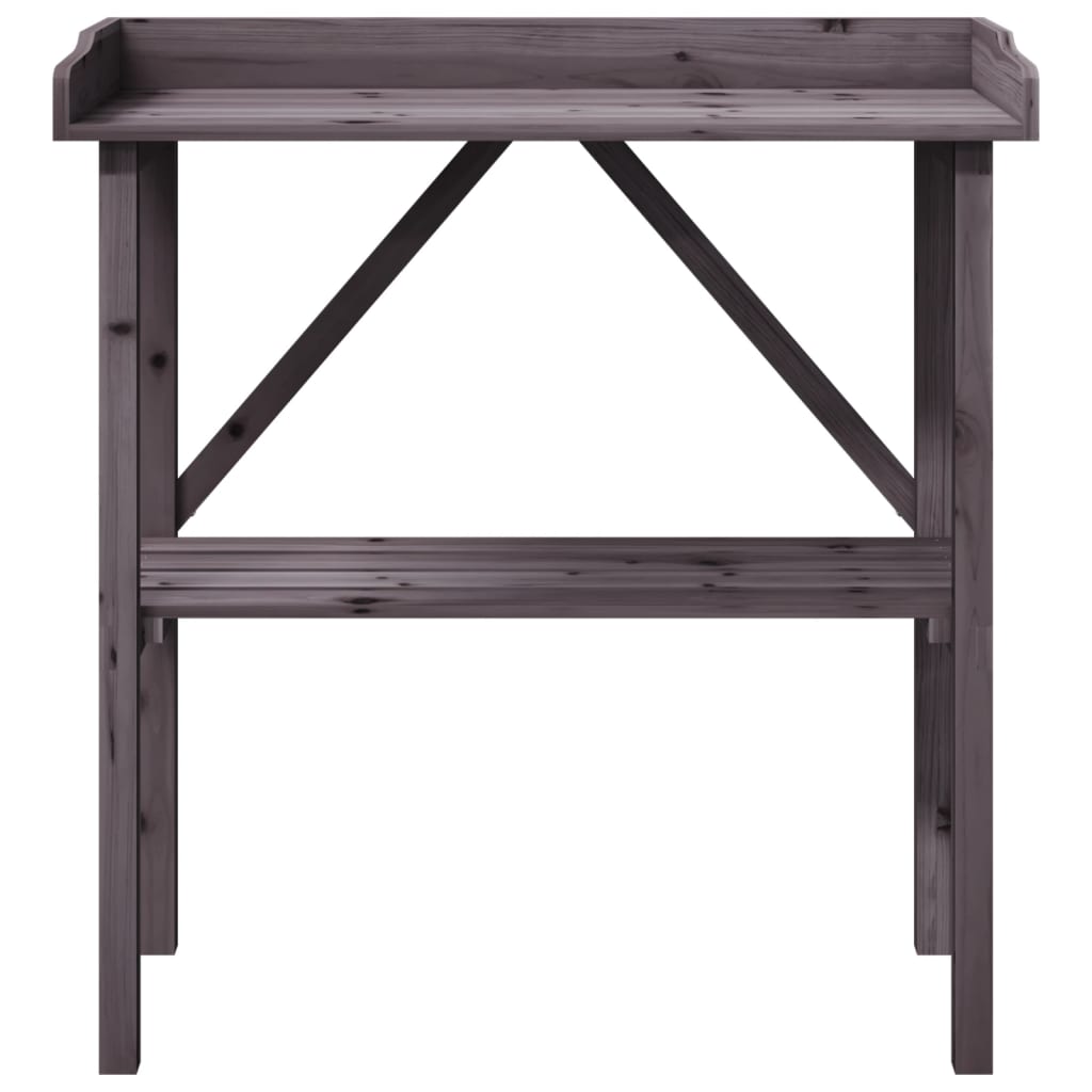 vidaXL Plant Table with Shelf Grey 78x38x82,5 cm Solid Wood Fir
