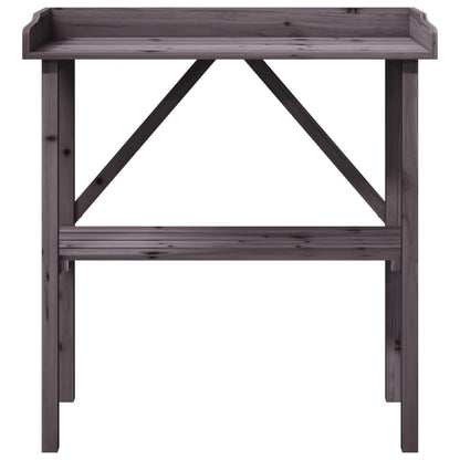 vidaXL Plant Table with Shelf Grey 78x38x82,5 cm Solid Wood Fir