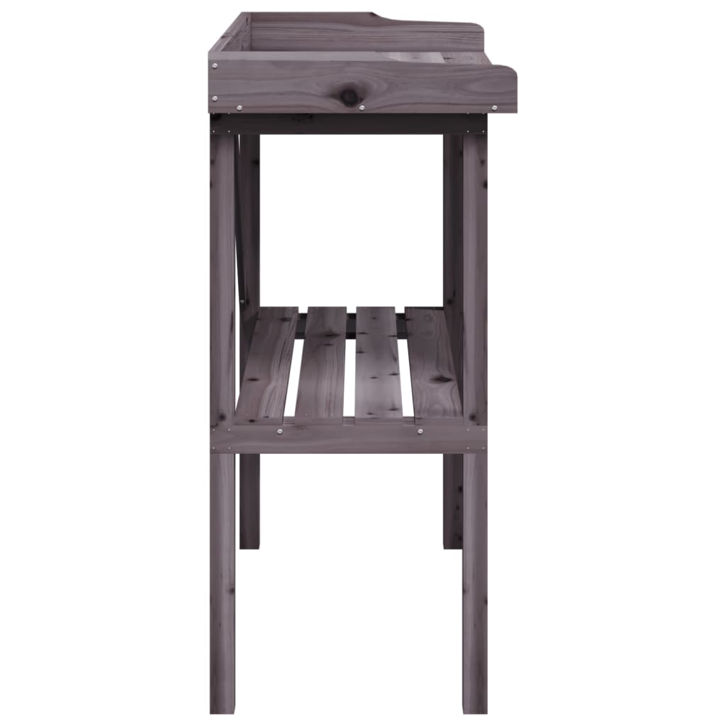 vidaXL Plant Table with Shelf Grey 78x38x82,5 cm Solid Wood Fir