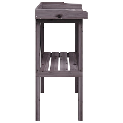 vidaXL Plant Table with Shelf Grey 78x38x82,5 cm Solid Wood Fir