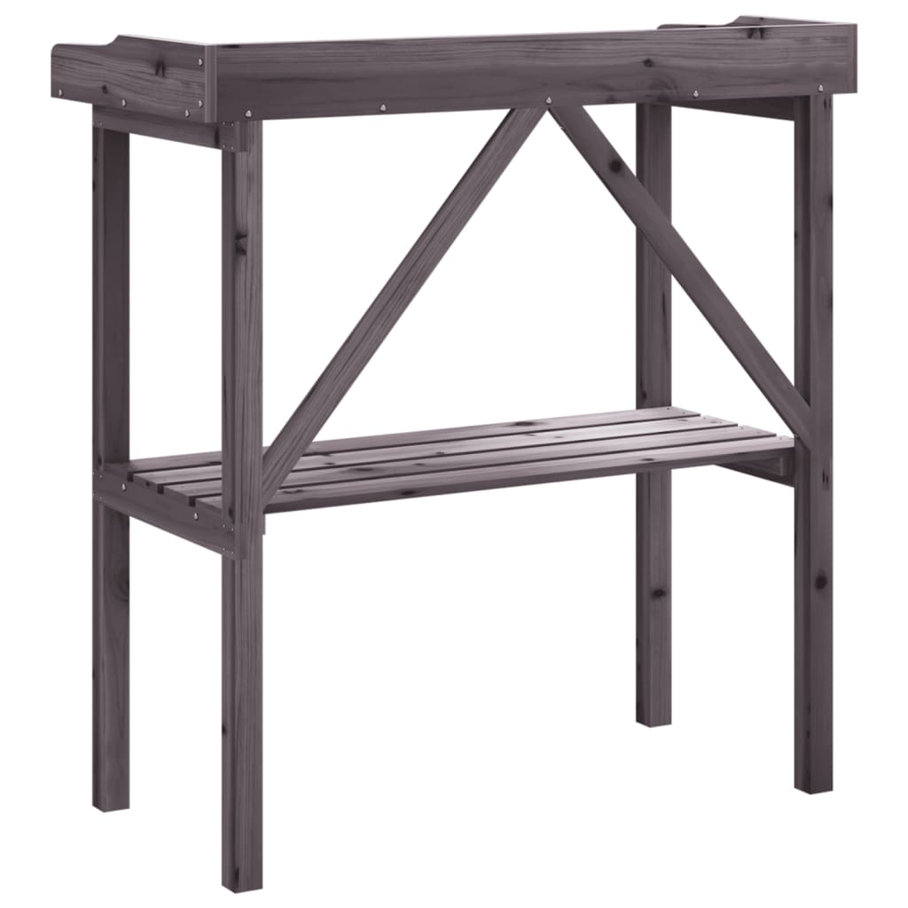 vidaXL Plant Table with Shelf Grey 78x38x82,5 cm Solid Wood Fir