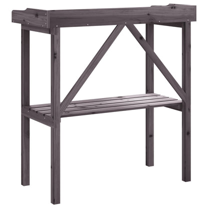 vidaXL Plant Table with Shelf Grey 78x38x82,5 cm Solid Wood Fir