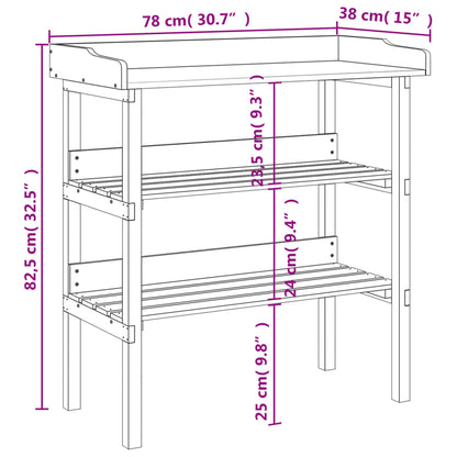 vidaXL Plant Table with Shelves 78x38x82.5 cm Solid Wood Fir