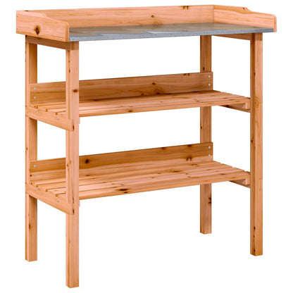 vidaXL Plant Table with Shelves Brown 78x38x82,5 cm Solid Wood Fir