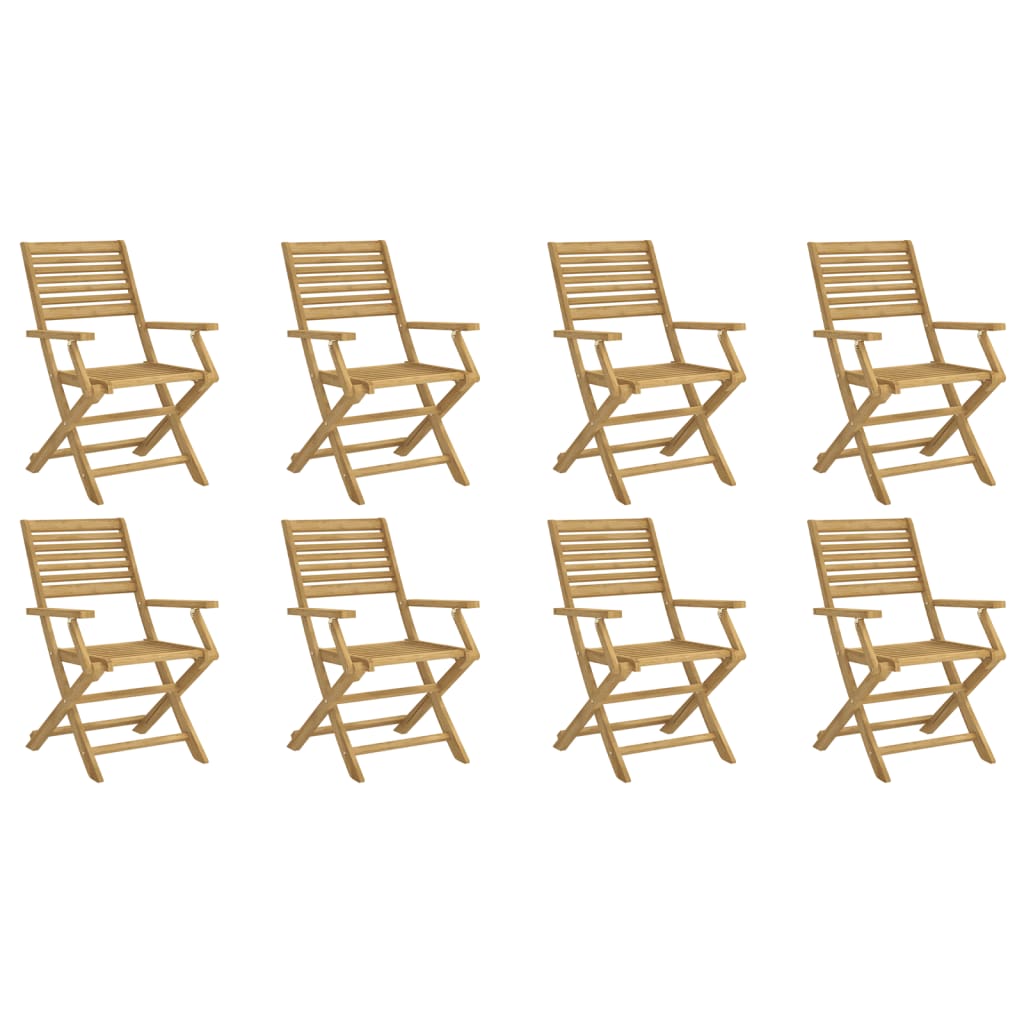 vidaXL Folding Chairs 8 pcs 54,5x61,5x86,5 cm Solid Wood Acacia