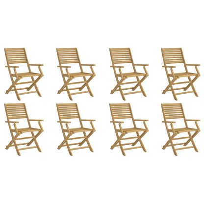 vidaXL Folding Chairs 8 pcs 54,5x61,5x86,5 cm Solid Wood Acacia