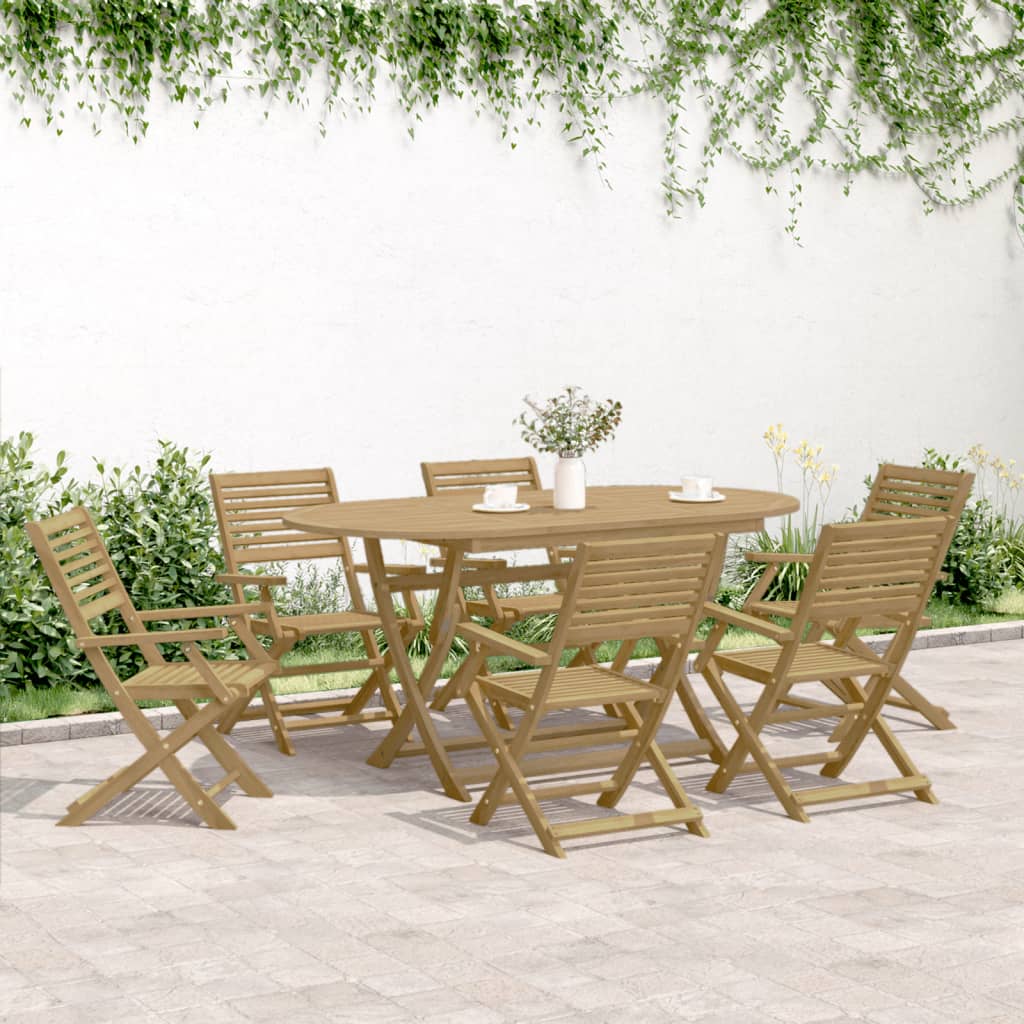 vidaXL Folding Chairs 8 pcs 54,5x61,5x86,5 cm Solid Wood Acacia