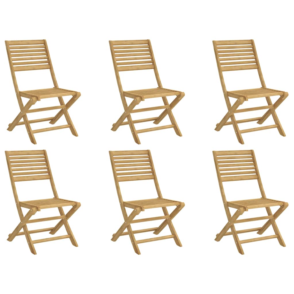 vidaXL Folding Chairs 6 pcs 48,5x61,5x87 cm Solid Wood Acacia