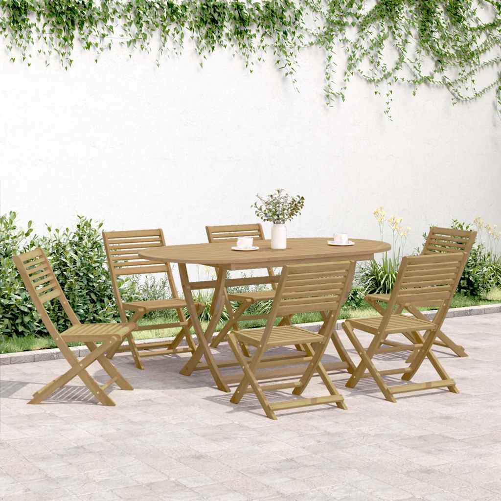 vidaXL Folding Chairs 6 pcs 48,5x61,5x87 cm Solid Wood Acacia