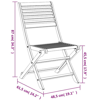 vidaXL Folding Chairs 6 pcs 48,5x61,5x87 cm Solid Wood Acacia