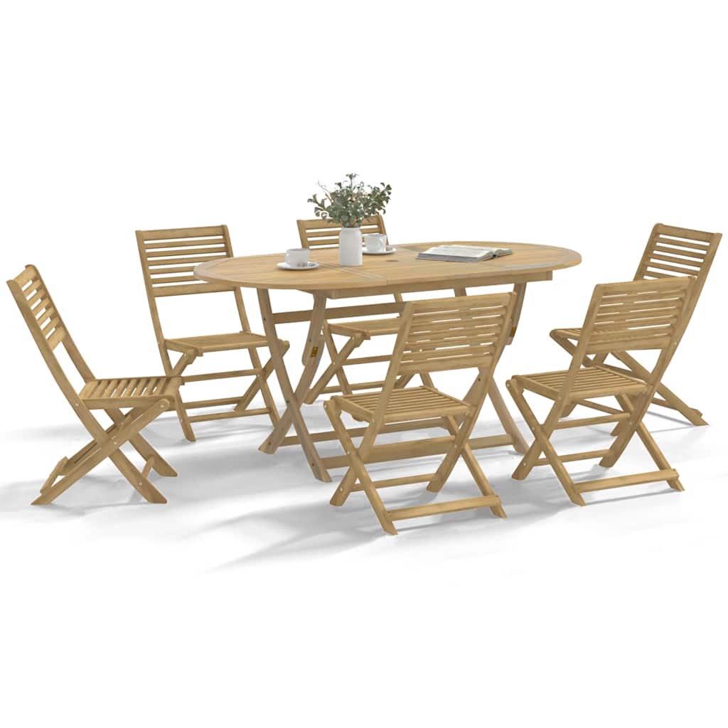 vidaXL Folding Chairs 6 pcs 48,5x61,5x87 cm Solid Wood Acacia