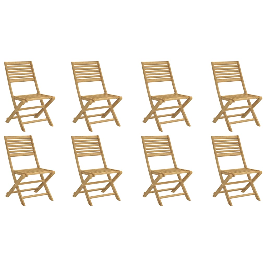 vidaXL Folding Chairs 8 pcs 48,5x61,5x87 cm Solid Wood Acacia