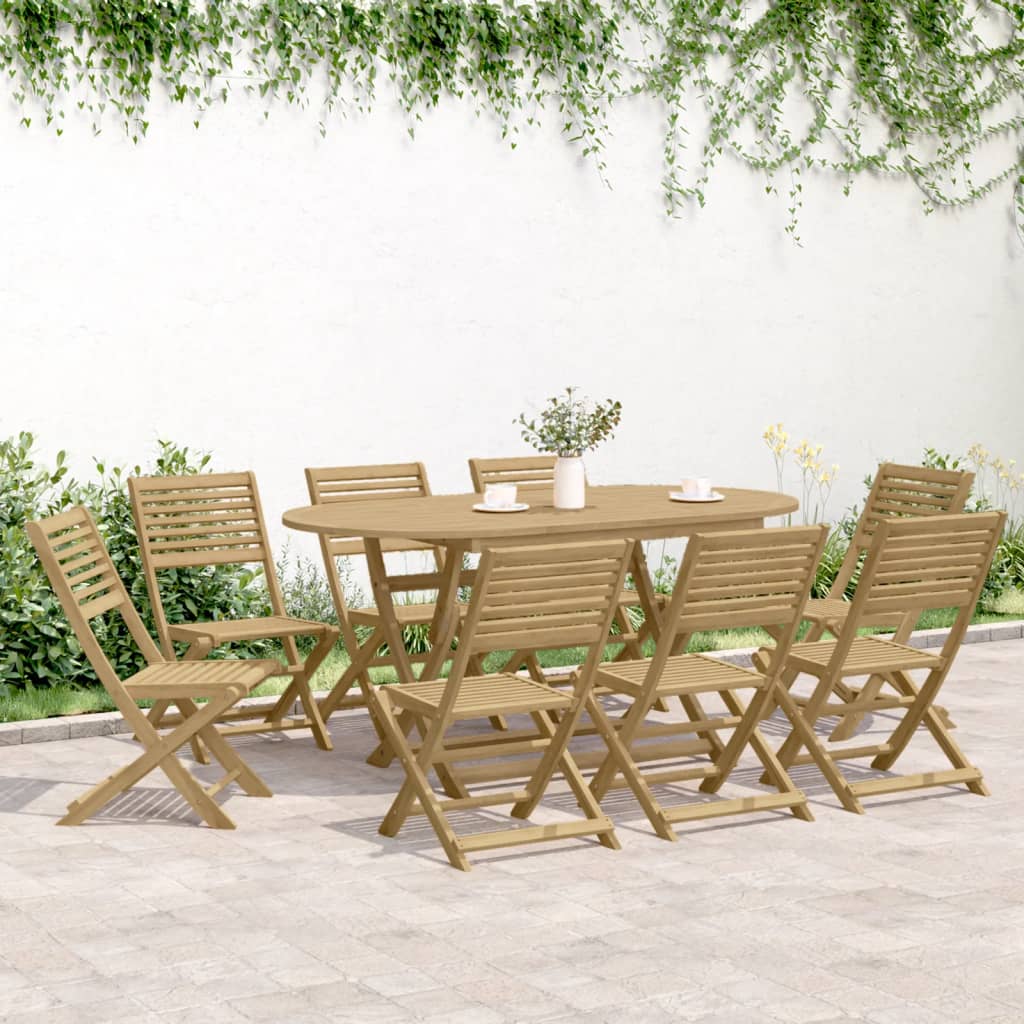 vidaXL Folding Chairs 8 pcs 48,5x61,5x87 cm Solid Wood Acacia