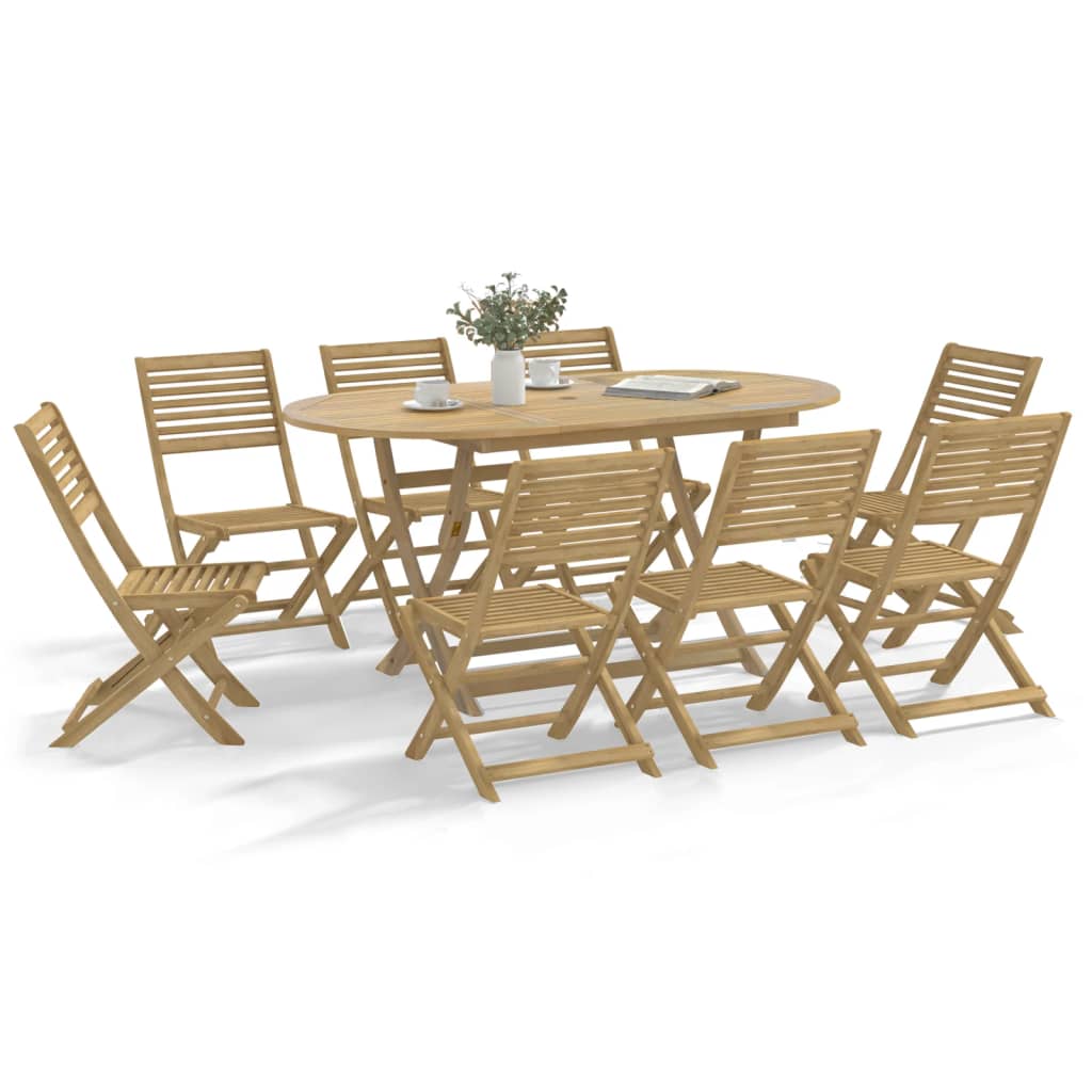 vidaXL Folding Chairs 8 pcs 48,5x61,5x87 cm Solid Wood Acacia