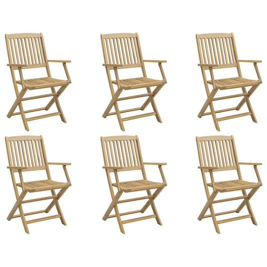vidaXL Folding Chairs 6 pcs 54,5x58x90 cm Solid Wood Acacia