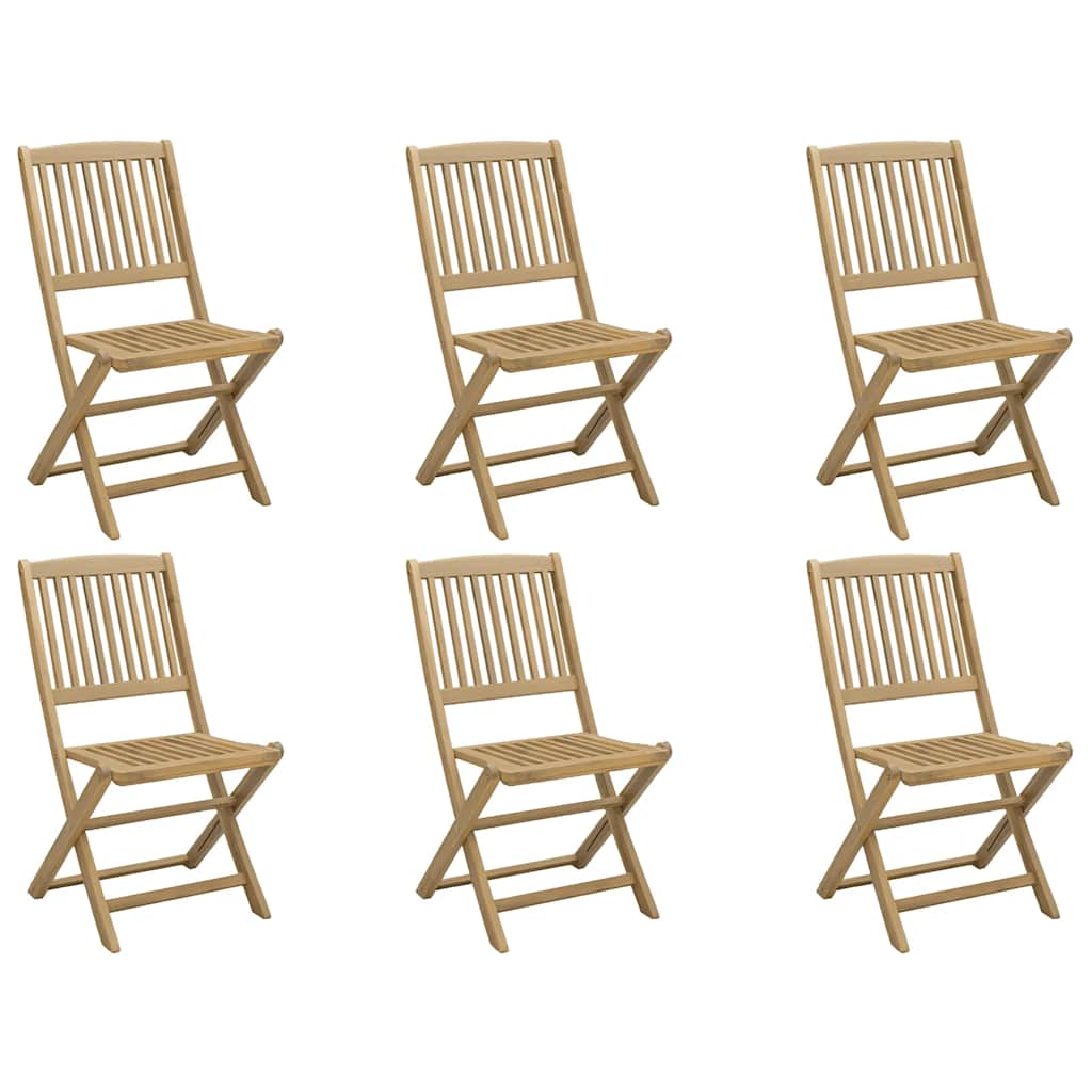 vidaXL Folding Chairs 6 pcs 48,5x57x90 cm Solid Wood Acacia