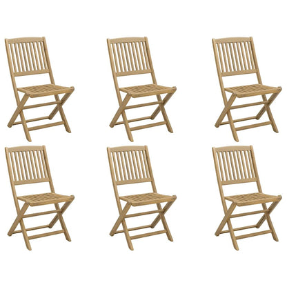 vidaXL Folding Chairs 6 pcs 48,5x57x90 cm Solid Wood Acacia