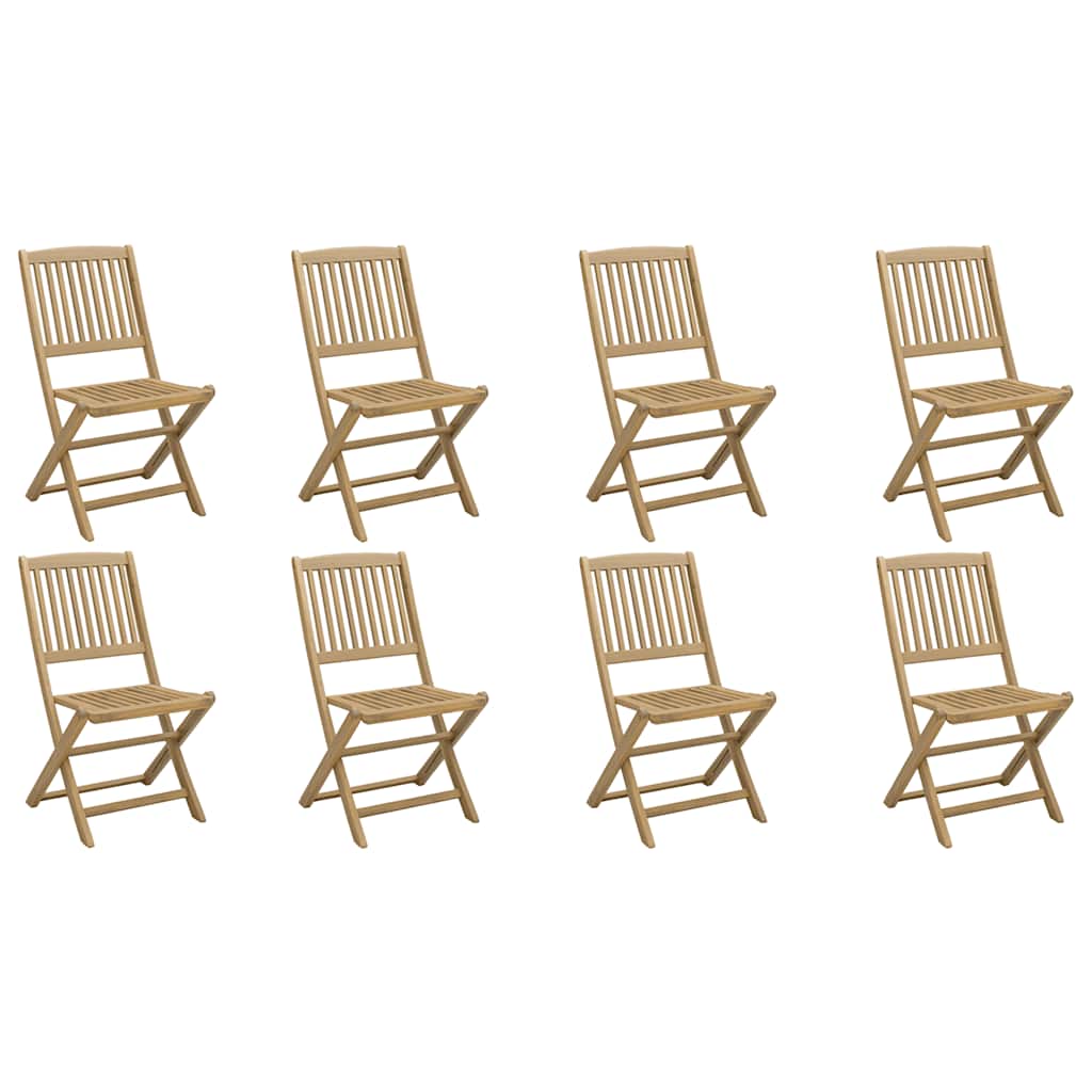 vidaXL Folding Chairs 8 pcs 48,5x57x90 cm Solid Wood Acacia