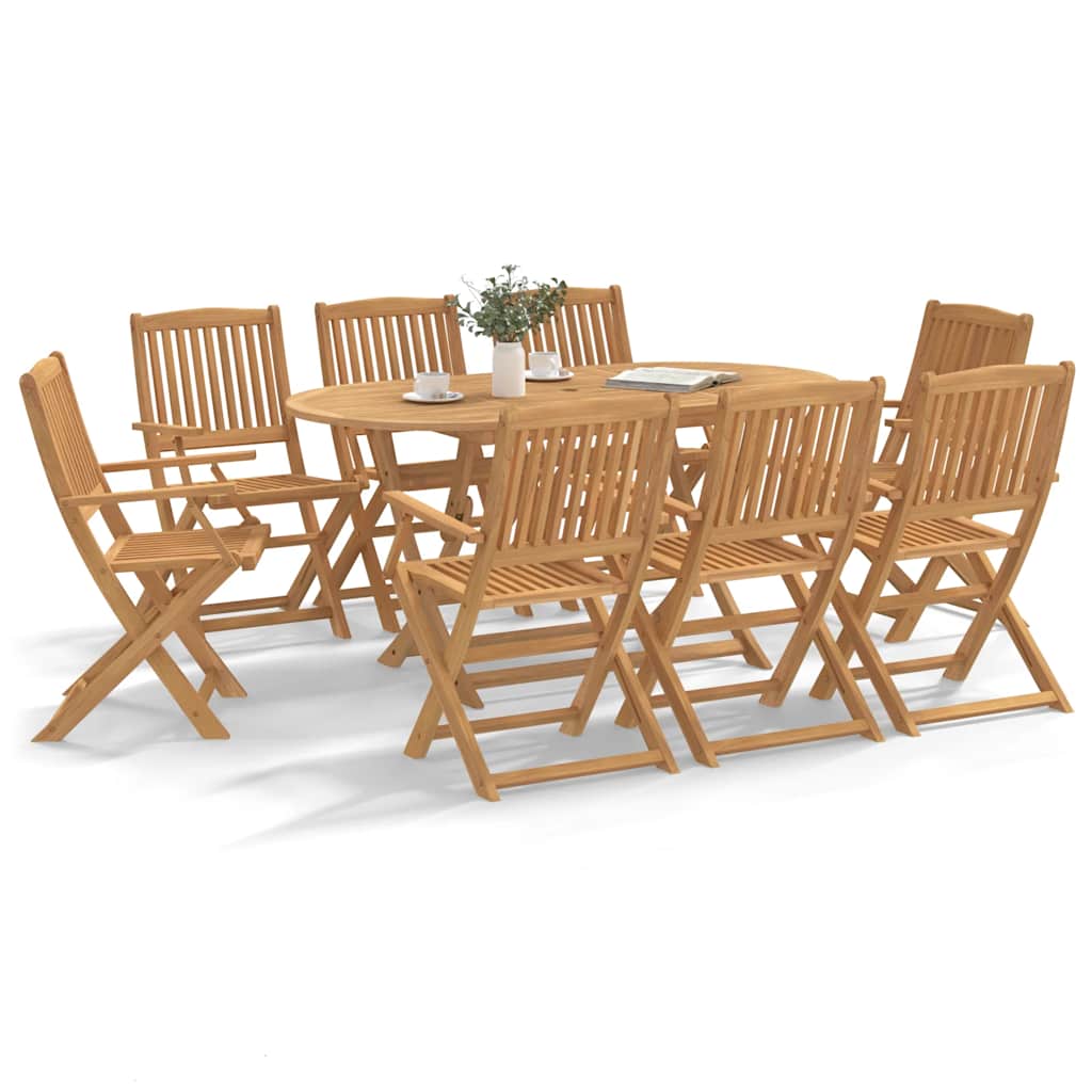 vidaXL 9 Piece Garden Dining Set Solid Wood Acacia